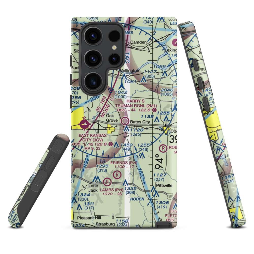 Harry S Truman Regional Airport (2M1) VFR Sectional Samsung Phone Case Samsung Galaxy S23 Ultra model shown