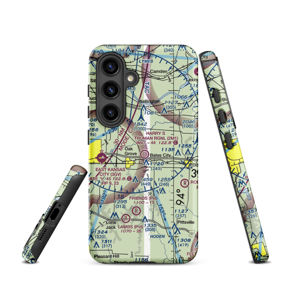 Harry S Truman Regional Airport (2M1) VFR Sectional Samsung Phone Case Samsung Galaxy S24 model shown