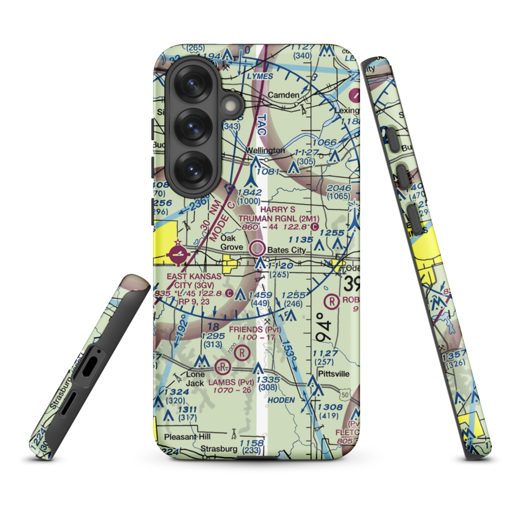 Harry S Truman Regional Airport (2M1) VFR Sectional Samsung Phone Case Samsung Galaxy S25 Plus model shown