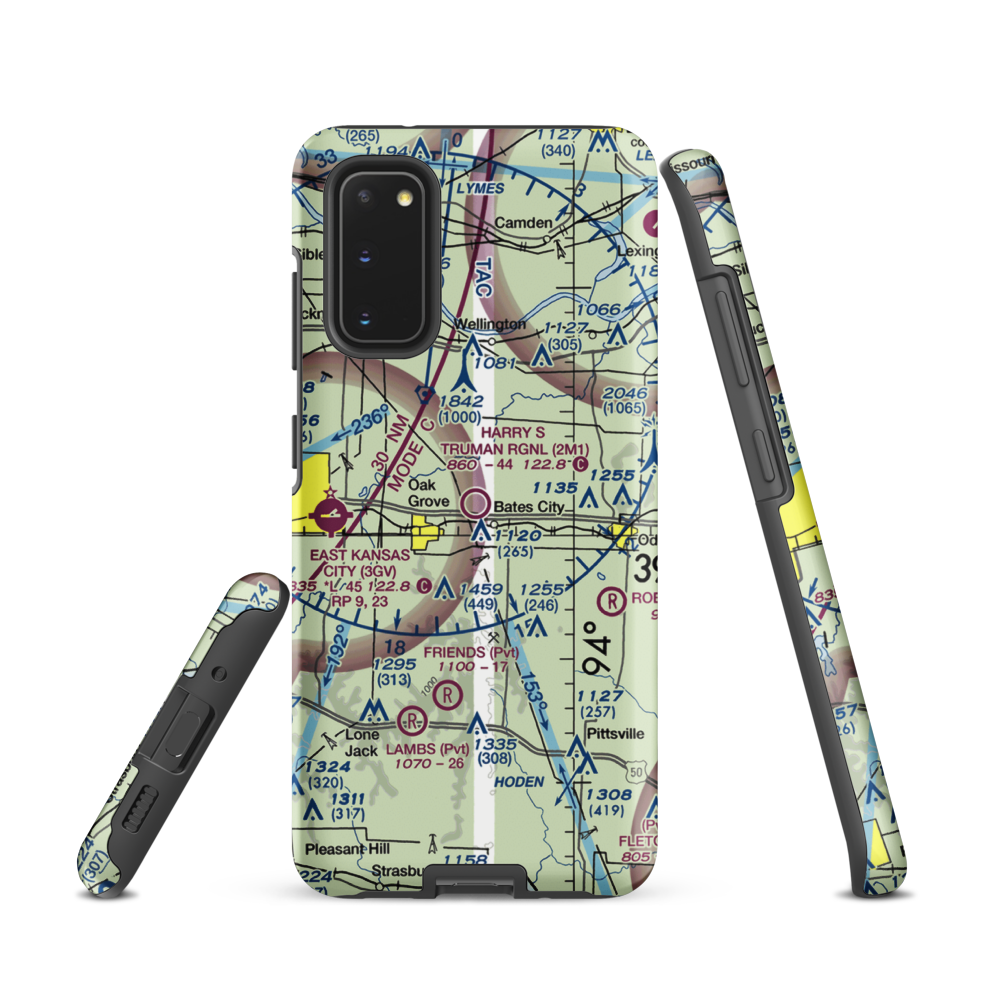 Harry S Truman Regional Airport (2M1) VFR Sectional Samsung Phone Case Samsung Galaxy S20 model shown