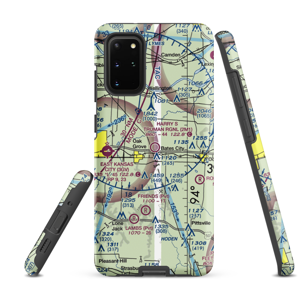 Harry S Truman Regional Airport (2M1) VFR Sectional Samsung Phone Case Samsung Galaxy S20 Plus model shown