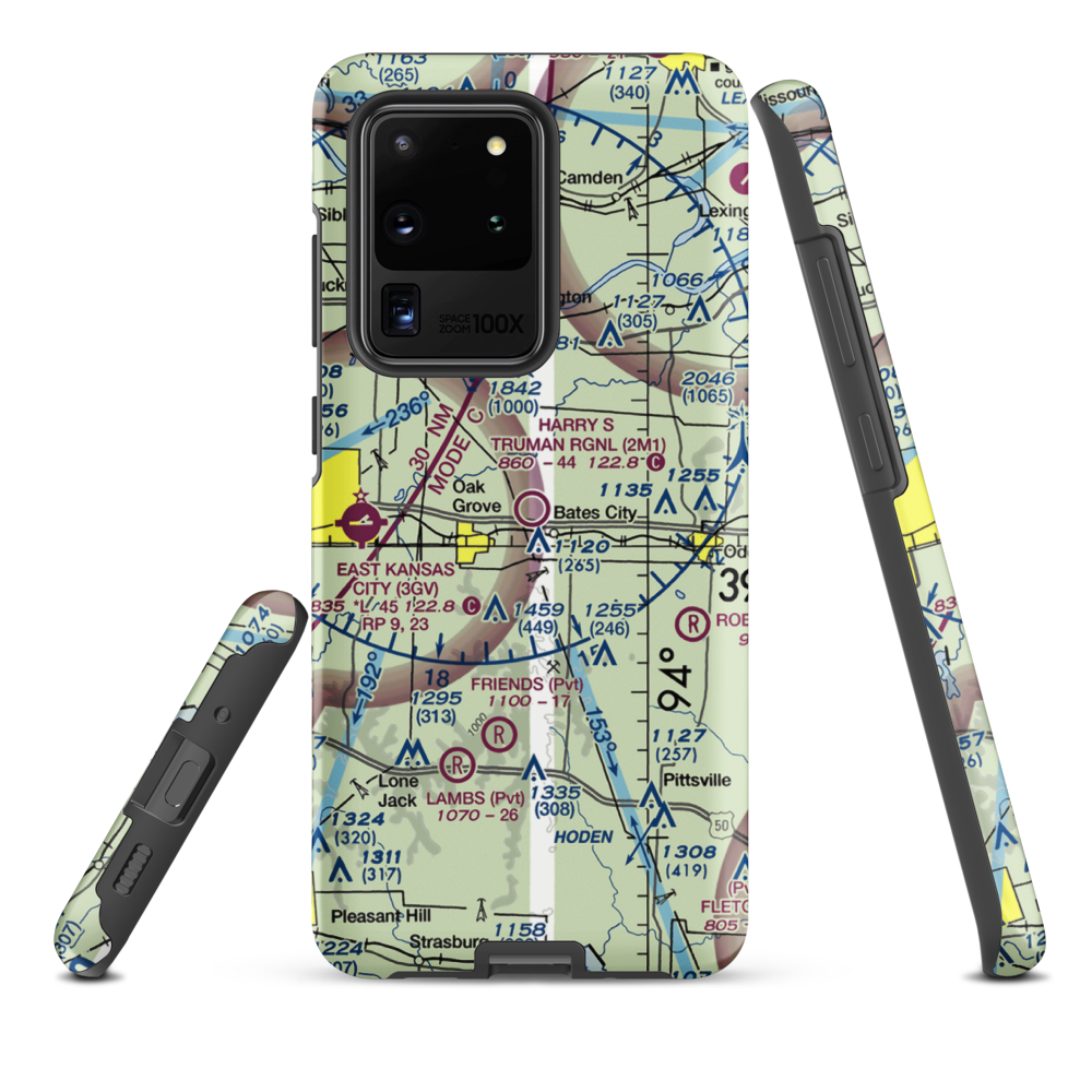 Harry S Truman Regional Airport (2M1) VFR Sectional Samsung Phone Case Samsung Galaxy S20 Ultra model shown
