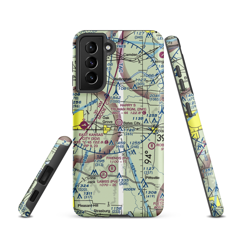 Harry S Truman Regional Airport (2M1) VFR Sectional Samsung Phone Case Samsung Galaxy S21 model shown