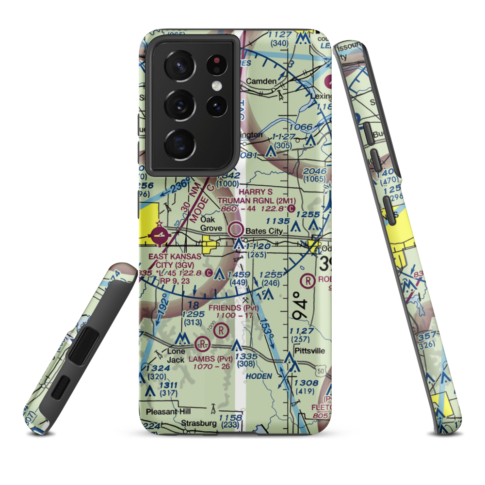 Harry S Truman Regional Airport (2M1) VFR Sectional Samsung Phone Case Samsung Galaxy S21 Ultra model shown