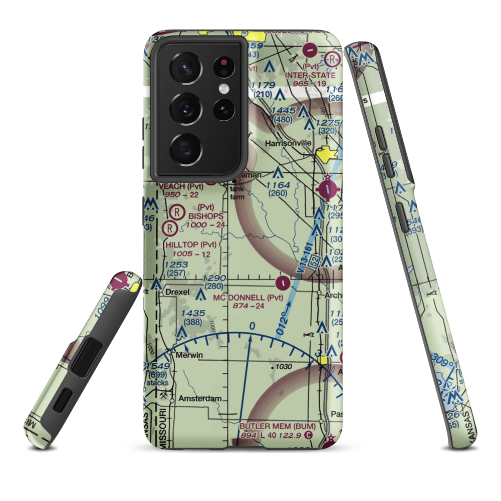 Hart Airport (1MO2) VFR Sectional Samsung Phone Case Samsung Galaxy S21 Plus model shown