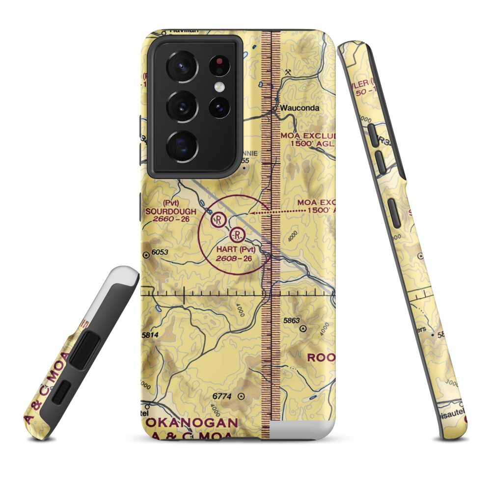 Hart Ranch Airport (25WA) VFR Sectional Samsung Phone Case Samsung Galaxy S21 Ultra model shown