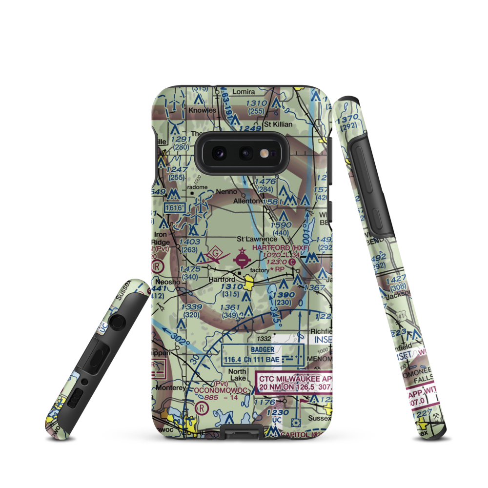 Hartford Municipal Airport (HXF) VFR Sectional Samsung Phone Case Samsung Galaxy S10 Plus model shown