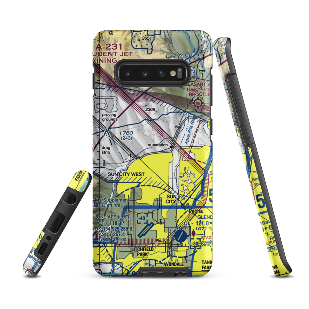 Harts Field (US-0066) VFR Sectional Samsung Phone Case Samsung Galaxy S10 Plus model shown