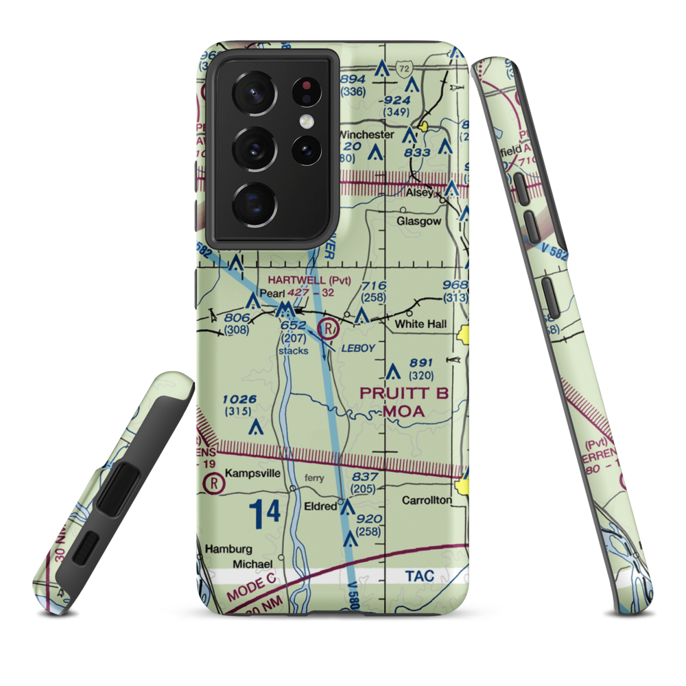 Hartwell Ranch RLA Restricted Landing Area (79IS) VFR Sectional Samsung Phone Case Samsung Galaxy S21 Ultra model shown