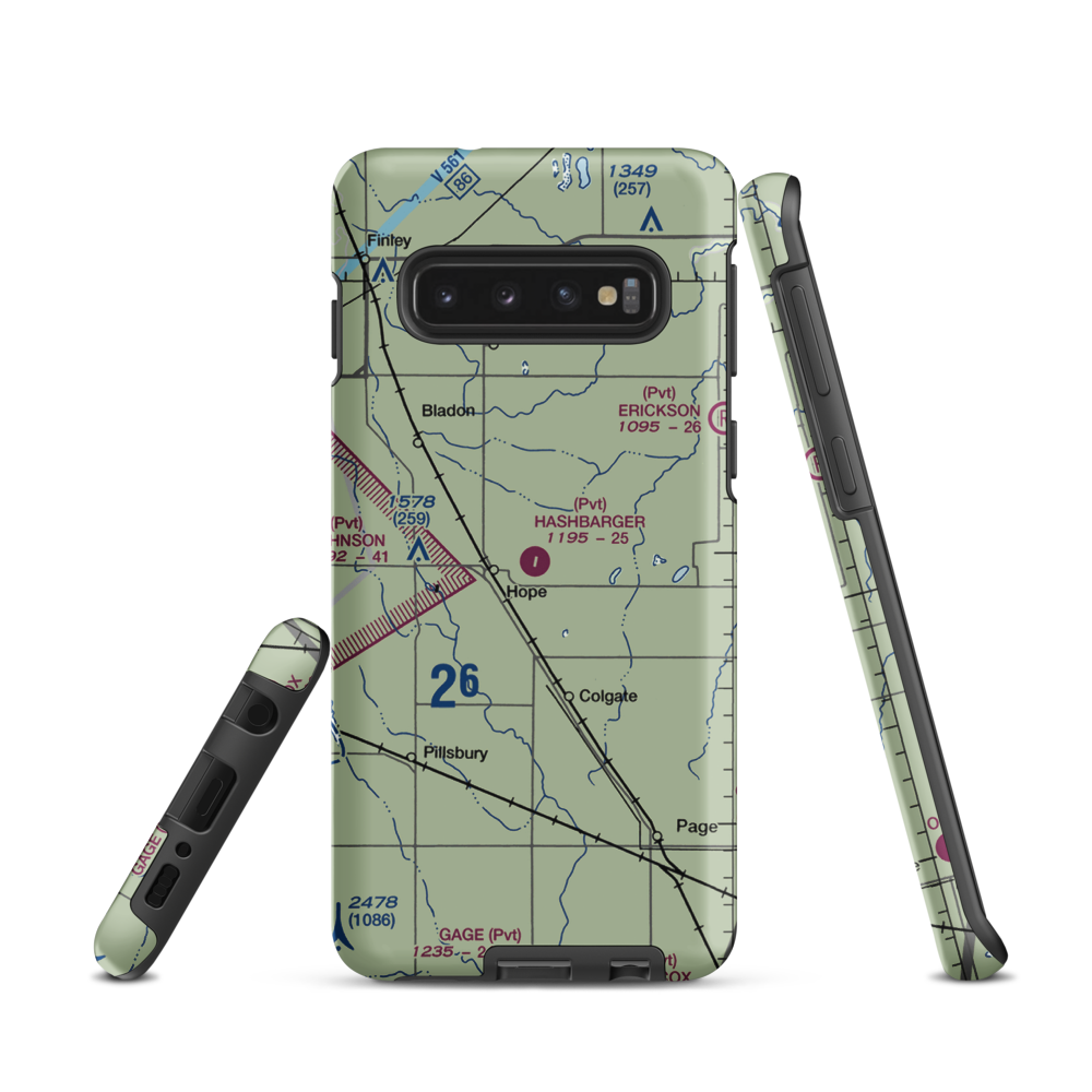 Hashbarger Farm Airstrip (8NA9) VFR Sectional Samsung Phone Case Samsung Galaxy S10 model shown