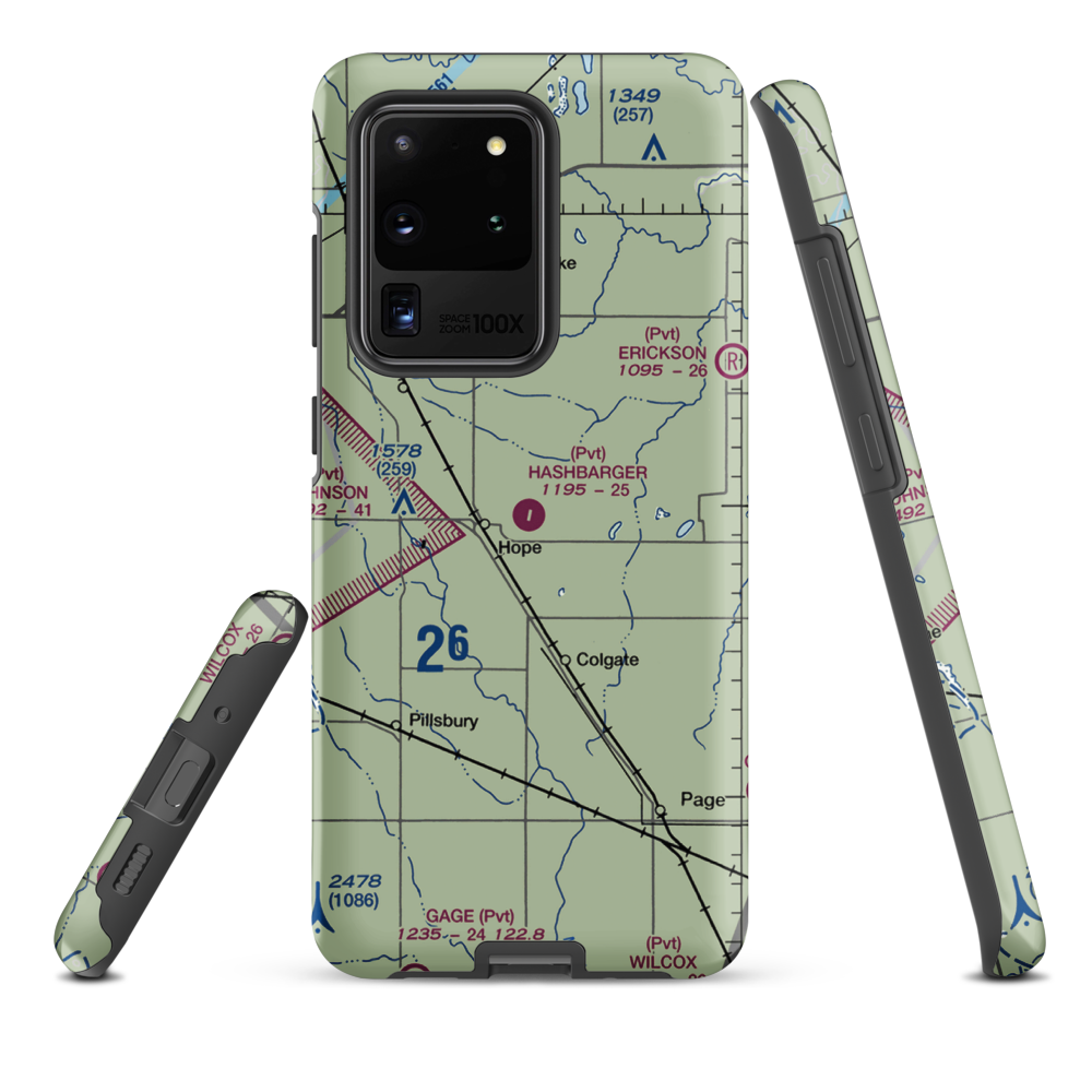 Hashbarger Farm Airstrip (8NA9) VFR Sectional Samsung Phone Case Samsung Galaxy S20 Ultra model shown