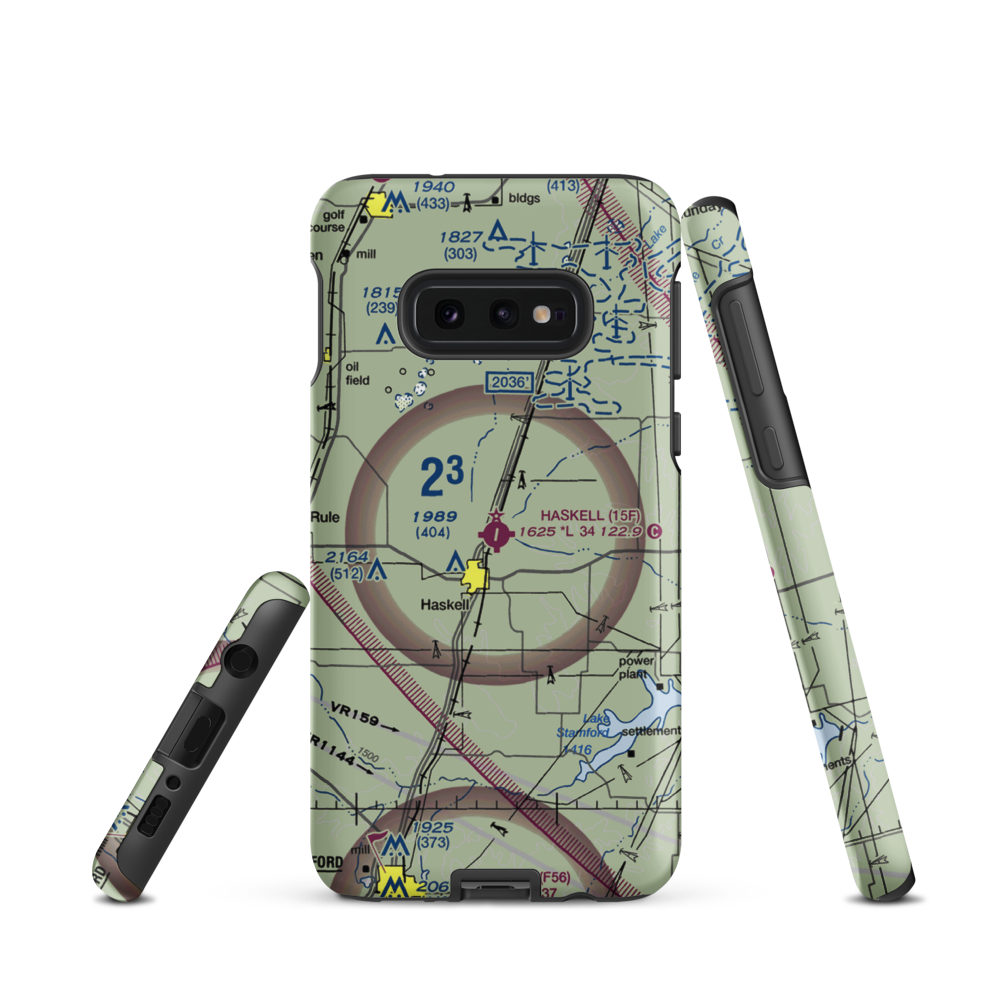 Haskell Municipal Airport (15F) VFR Sectional Samsung Phone Case Samsung Galaxy S10 Plus model shown