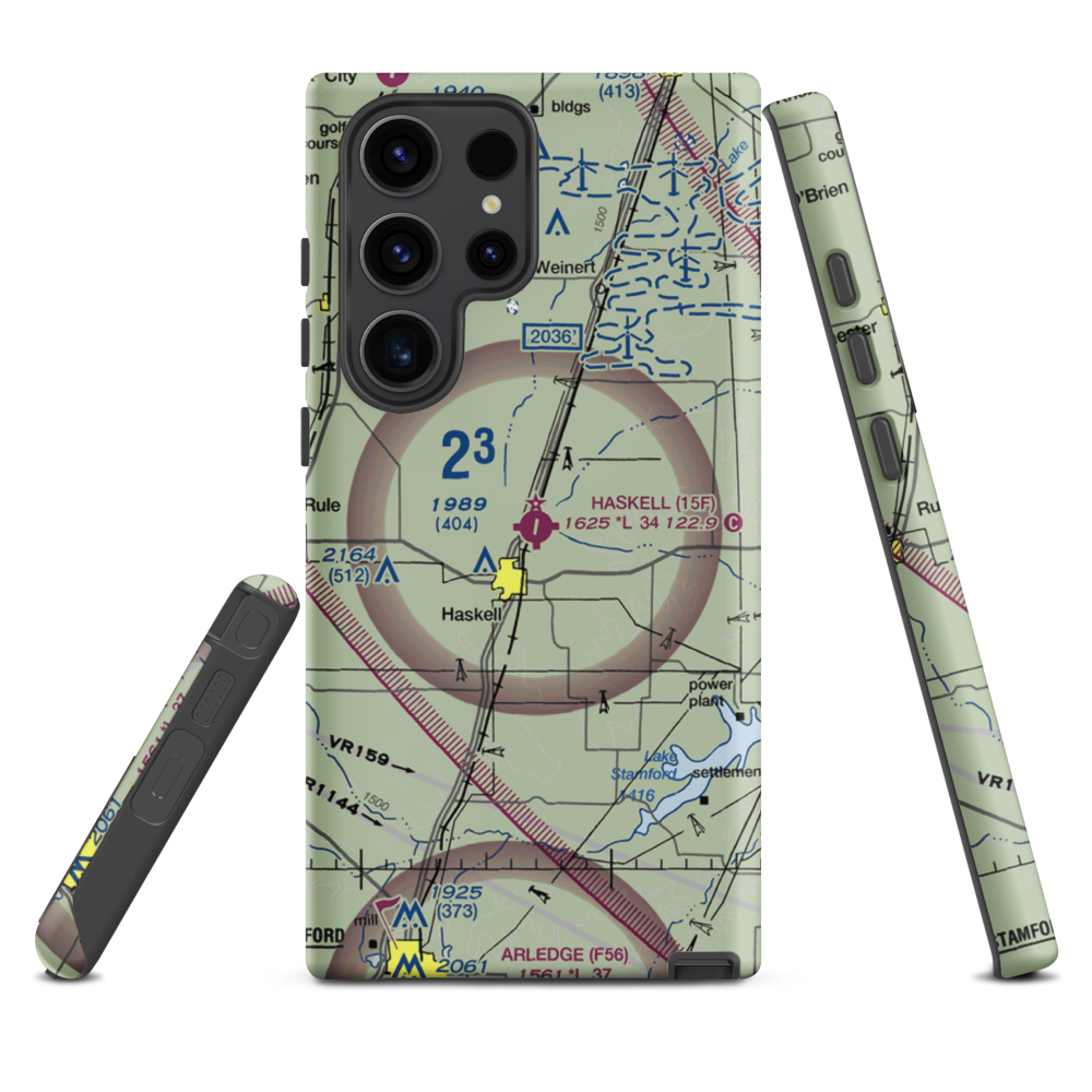 Haskell Municipal Airport (15F) VFR Sectional Samsung Phone Case Samsung Galaxy S23 Ultra model shown