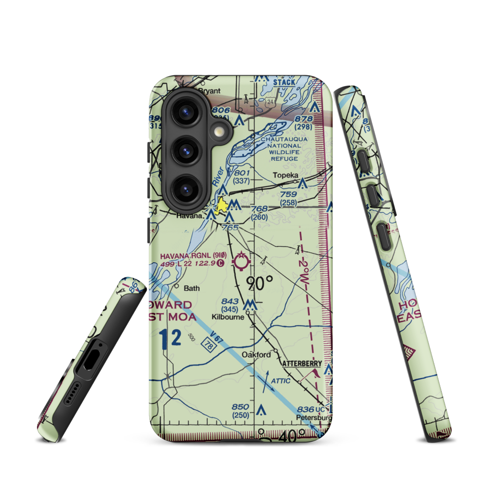 Havana Regional Airport (9I0) VFR Sectional Samsung Phone Case Samsung Galaxy S24 model shown