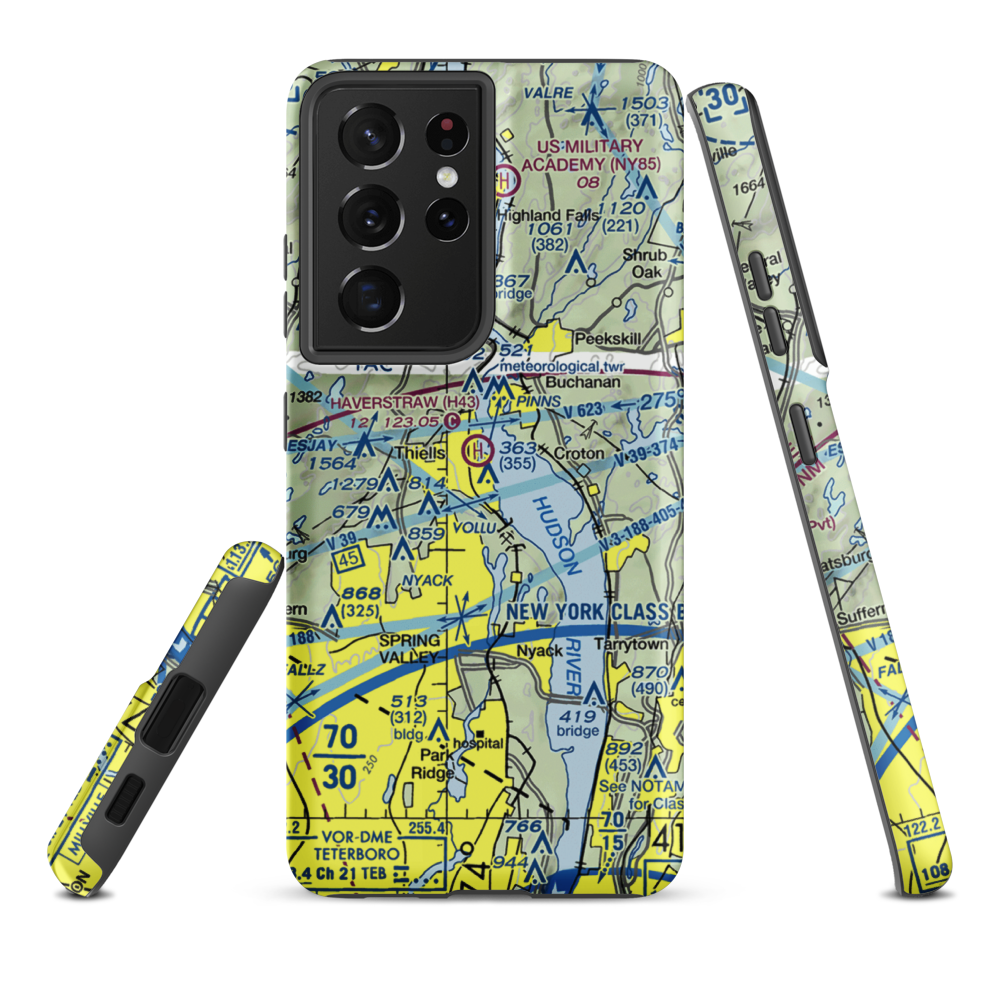 Haverstraw Heliport (H43) VFR Sectional Samsung Phone Case Samsung Galaxy S21 Ultra model shown