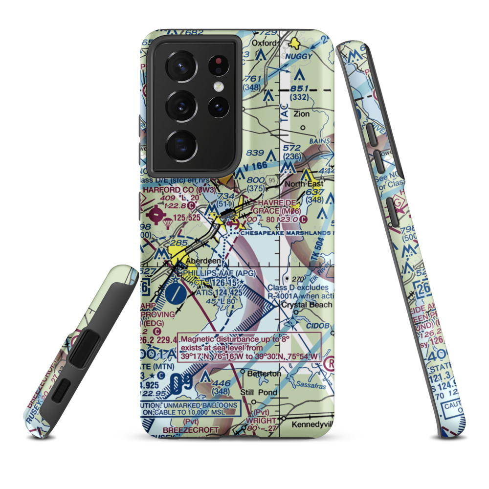 Havre De Grace Seaplane Base (M06) VFR Sectional Samsung Phone Case Samsung Galaxy S21 Ultra model shown