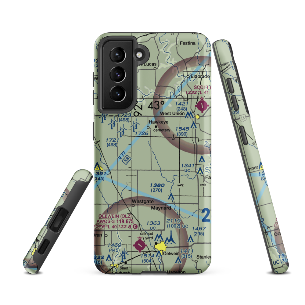 Hawk Field (IA15) VFR Sectional Samsung Phone Case Samsung Galaxy S21 FE model shown