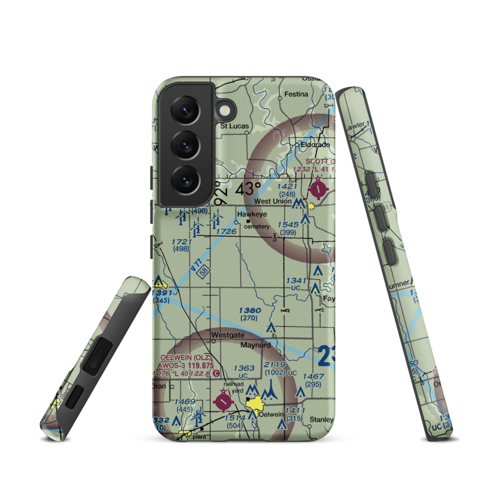 Hawk Field (IA15) VFR Sectional Samsung Phone Case Samsung Galaxy S22 model shown