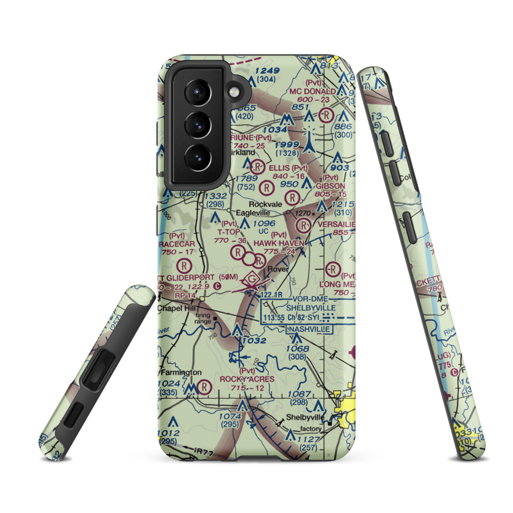 Hawk Haven Airfield (TN07) VFR Sectional Samsung Phone Case Samsung Galaxy S21 Ultra model shown