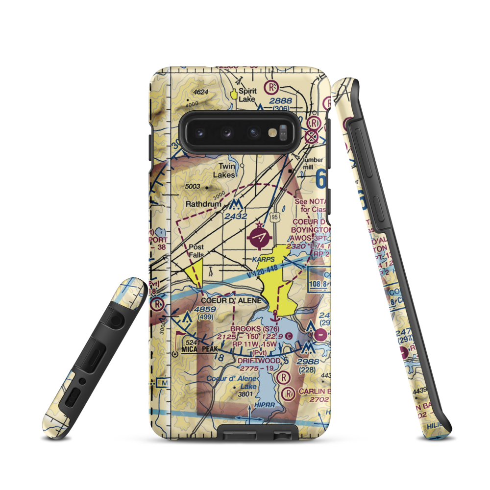 Hawk Haven Airport (ID27) VFR Sectional Samsung Phone Case Samsung Galaxy S10 model shown