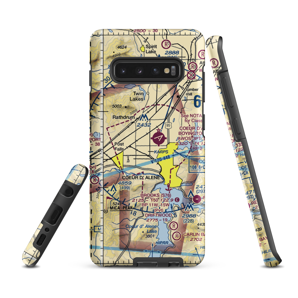 Hawk Haven Airport (ID27) VFR Sectional Samsung Phone Case Samsung Galaxy S10 Plus model shown