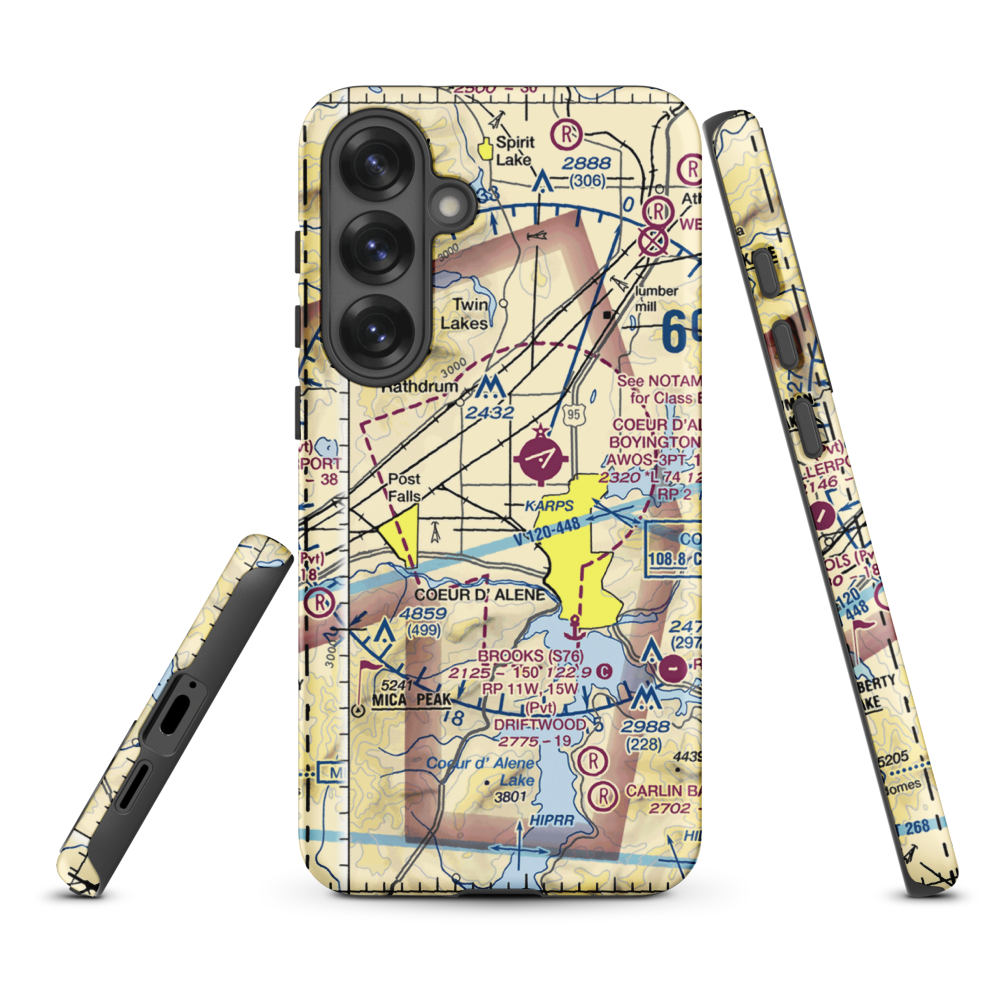 Hawk Haven Airport (ID27) VFR Sectional Samsung Phone Case Samsung Galaxy S25 Plus model shown