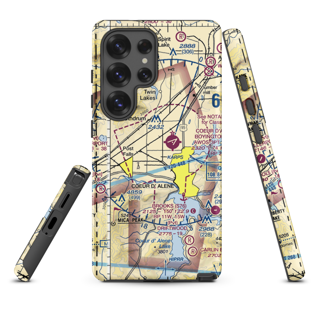 Hawk Haven Airport (ID27) VFR Sectional Samsung Phone Case Samsung Galaxy S25 Ultra model shown