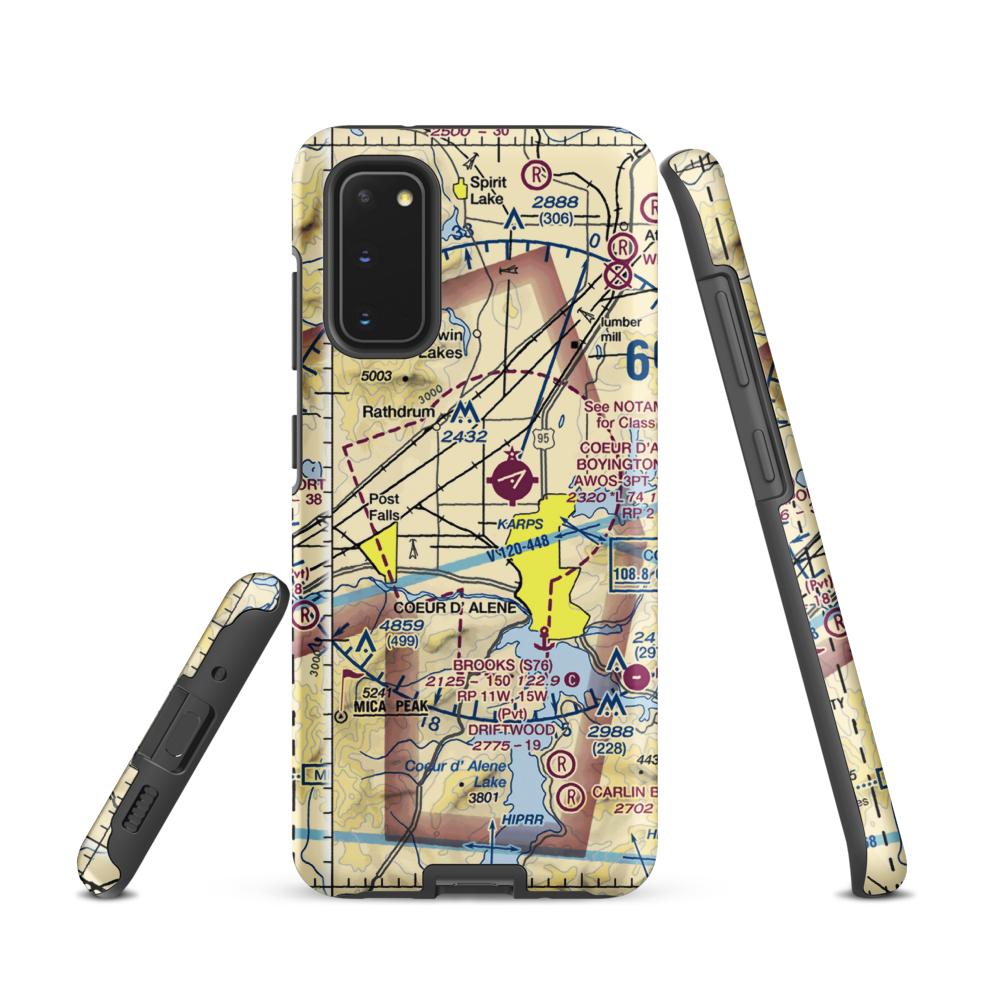 Hawk Haven Airport (ID27) VFR Sectional Samsung Phone Case Samsung Galaxy S20 model shown