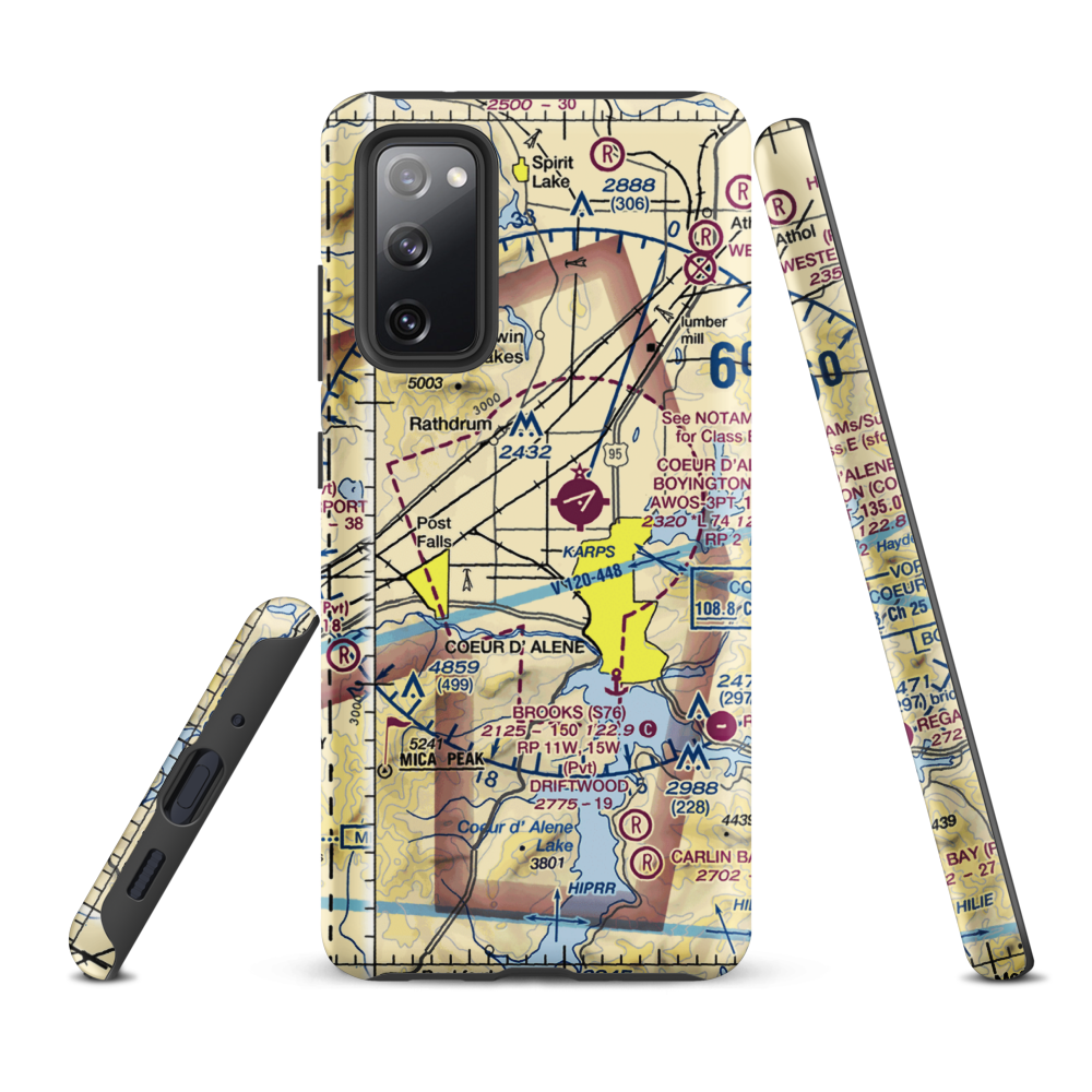 Hawk Haven Airport (ID27) VFR Sectional Samsung Phone Case Samsung Galaxy S20 FE model shown
