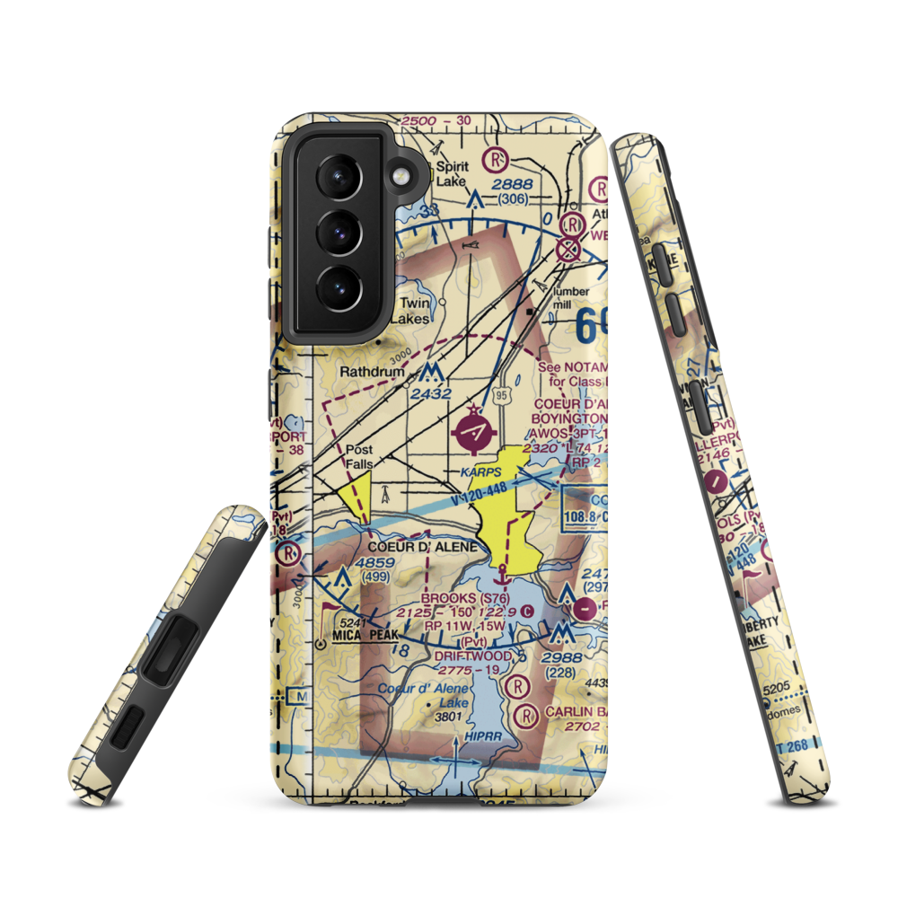 Hawk Haven Airport (ID27) VFR Sectional Samsung Phone Case Samsung Galaxy S21 model shown