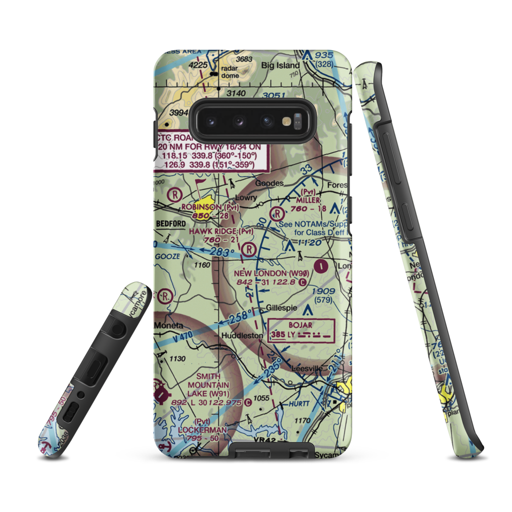 Hawk Ridge Airport (20VG) VFR Sectional Samsung Phone Case Samsung Galaxy S10 Plus model shown