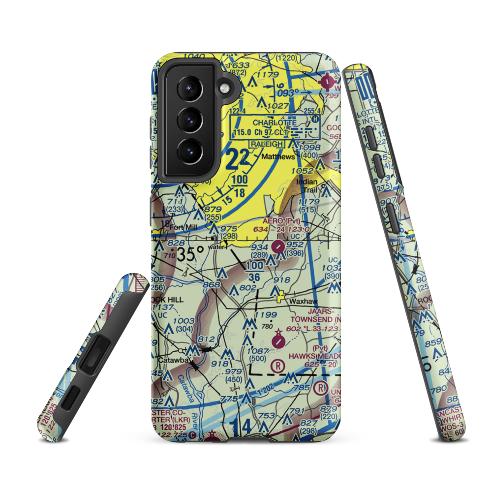 Hawk's Knoll Airport (2NC1) VFR Sectional Samsung Phone Case Samsung Galaxy S21 FE model shown