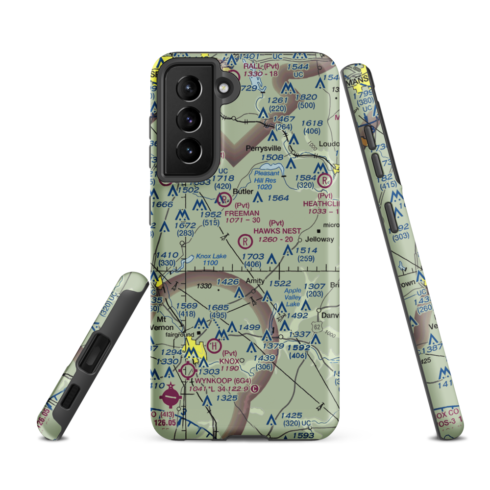 Hawk's Nest Airport (OH42) VFR Sectional Samsung Phone Case Samsung Galaxy S21 FE model shown