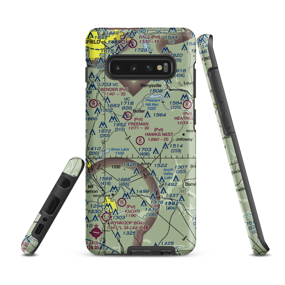 Hawk's Nest Airport (OH42) VFR Sectional Samsung Phone Case Samsung Galaxy S10 Plus model shown