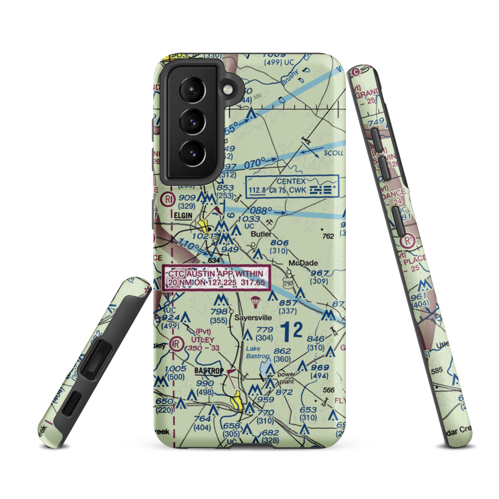 Hawken Air One Airport (62TA) VFR Sectional Samsung Phone Case Samsung Galaxy S21 Ultra model shown