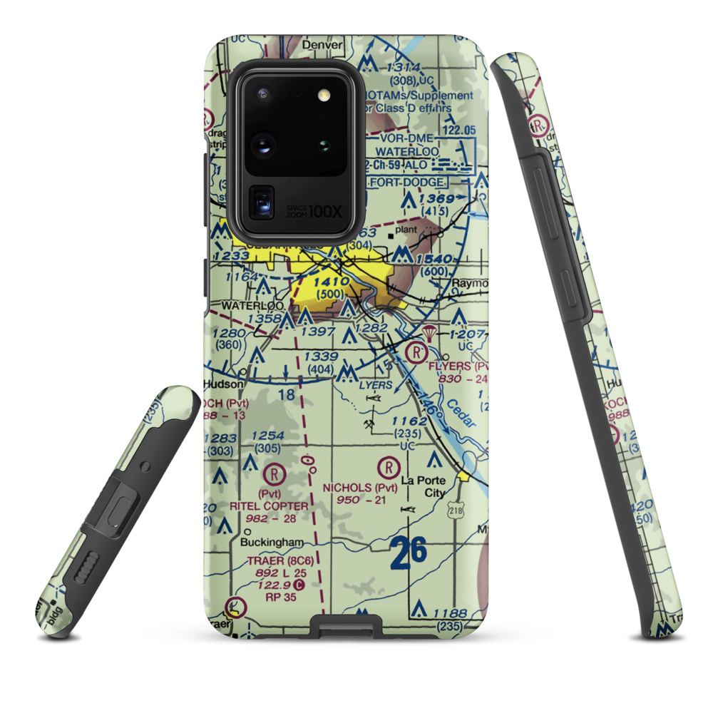 Hawkeye Airport (0IA3) VFR Sectional Samsung Phone Case Samsung Galaxy S20 Ultra model shown