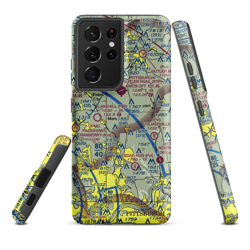 Hawkins Field (92PA) VFR Sectional Samsung Phone Case Samsung Galaxy S21 Ultra model shown