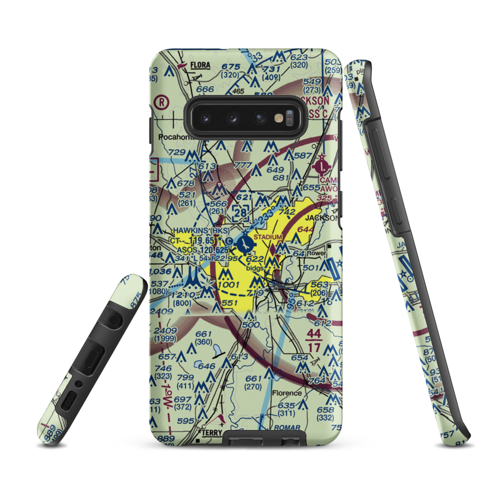 Hawkins Field (HKS) VFR Sectional Samsung Phone Case Samsung Galaxy S10 Plus model shown