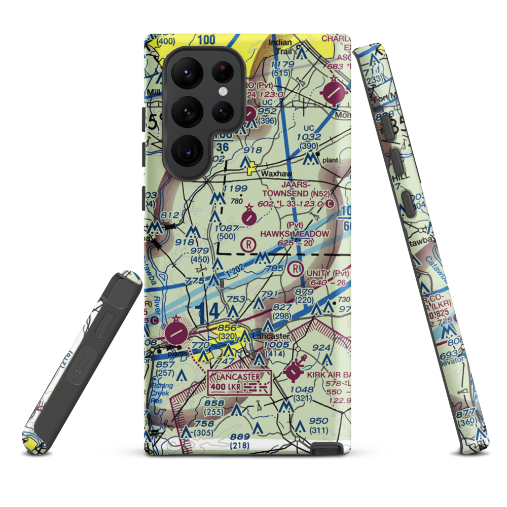 Hawks Meadow Airport (07NC) VFR Sectional Samsung Phone Case Samsung Galaxy S22 Ultra model shown