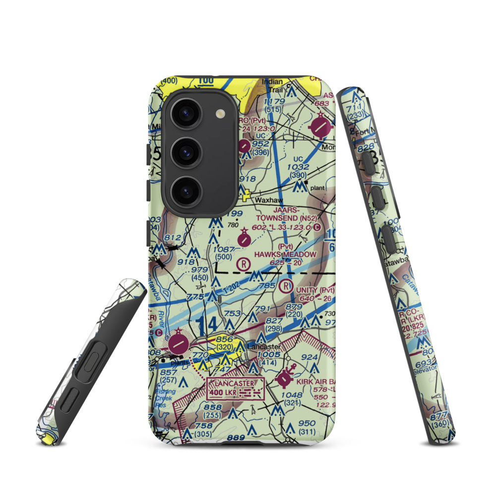 Hawks Meadow Airport (07NC) VFR Sectional Samsung Phone Case Samsung Galaxy S23 model shown