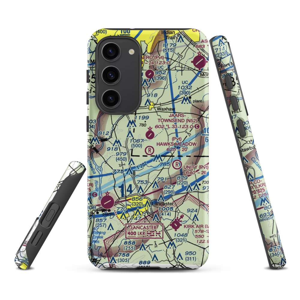 Hawks Meadow Airport (07NC) VFR Sectional Samsung Phone Case Samsung Galaxy S23 Plus model shown