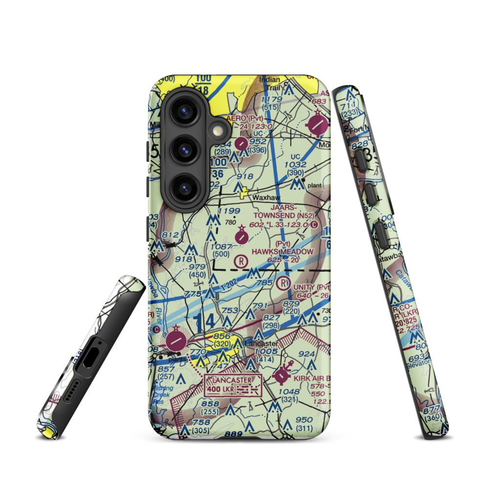Hawks Meadow Airport (07NC) VFR Sectional Samsung Phone Case Samsung Galaxy S24 model shown