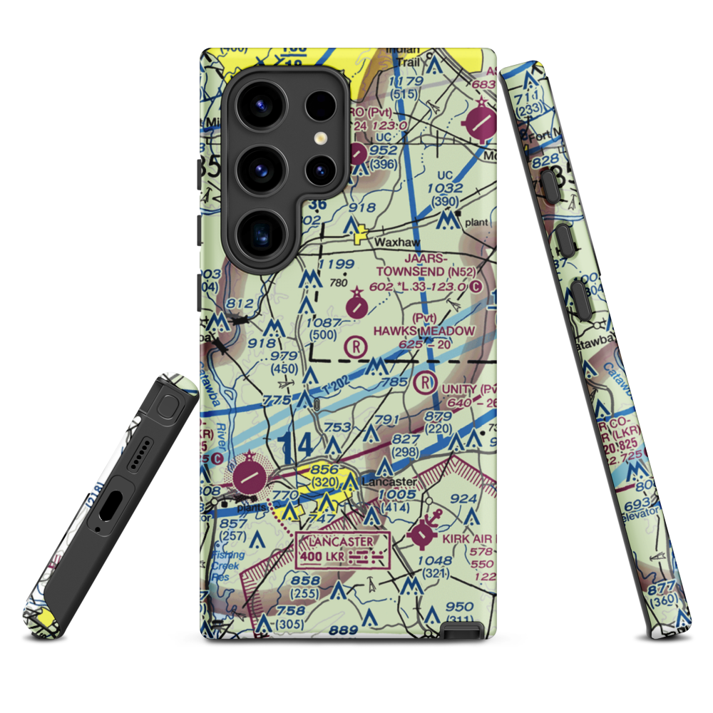 Hawks Meadow Airport (07NC) VFR Sectional Samsung Phone Case Samsung Galaxy S24 Ultra model shown