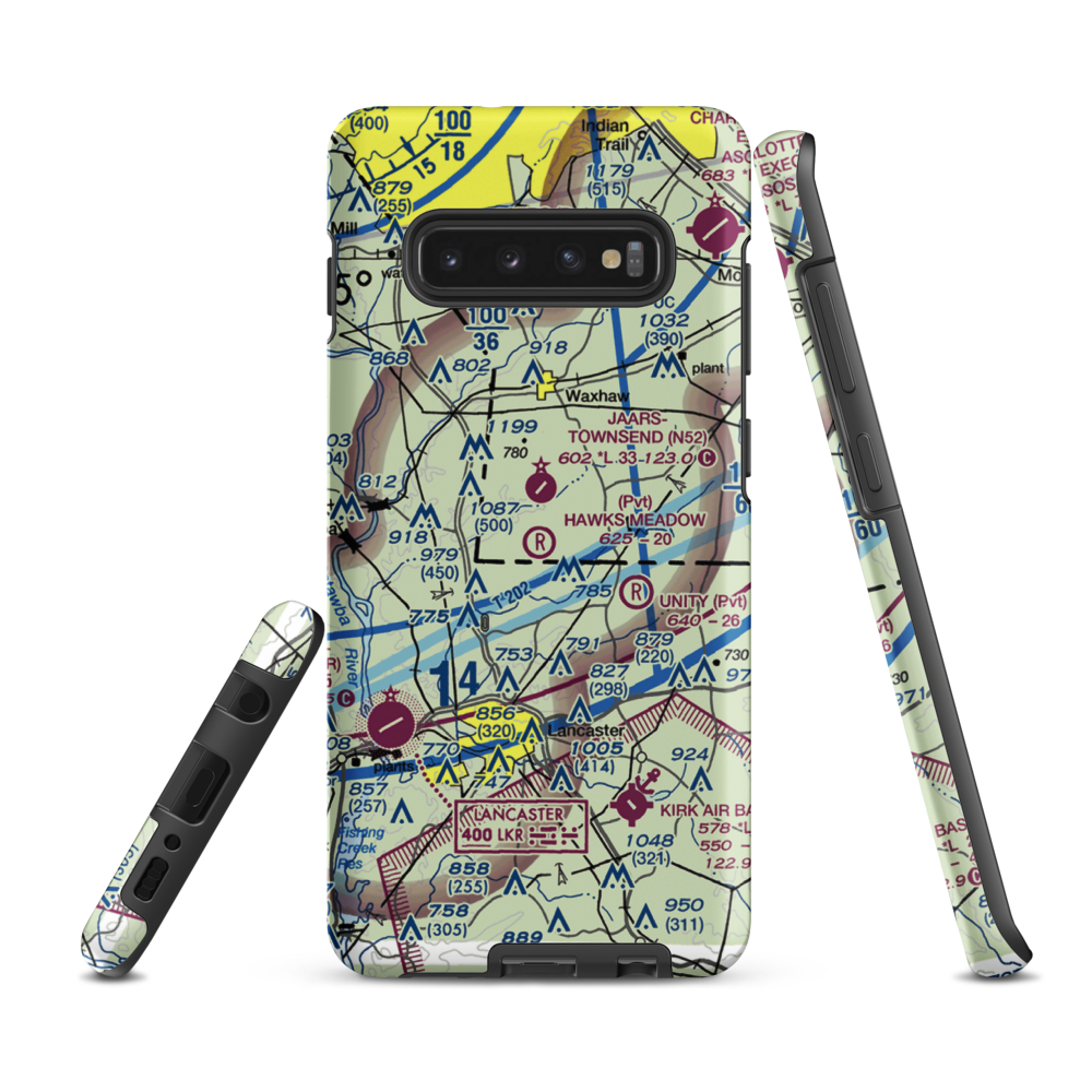 Hawks Meadow Airport (07NC) VFR Sectional Samsung Phone Case Samsung Galaxy S10 Plus model shown