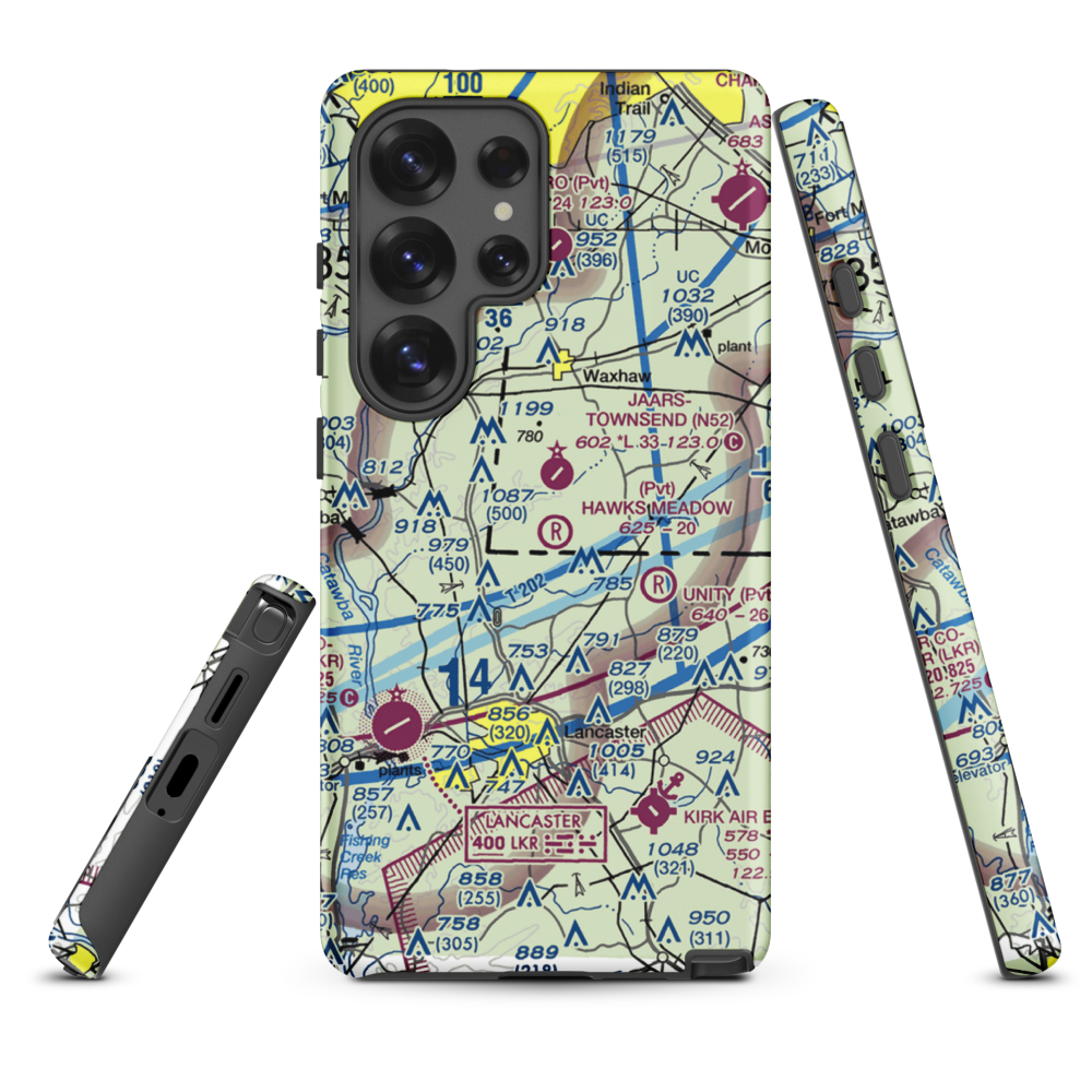 Hawks Meadow Airport (07NC) VFR Sectional Samsung Phone Case Samsung Galaxy S25 Ultra model shown