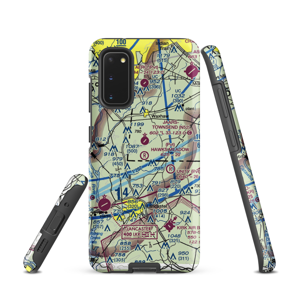 Hawks Meadow Airport (07NC) VFR Sectional Samsung Phone Case Samsung Galaxy S20 model shown