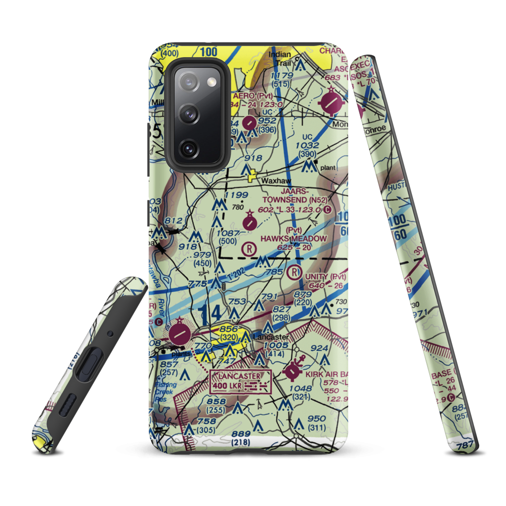 Hawks Meadow Airport (07NC) VFR Sectional Samsung Phone Case Samsung Galaxy S20 FE model shown