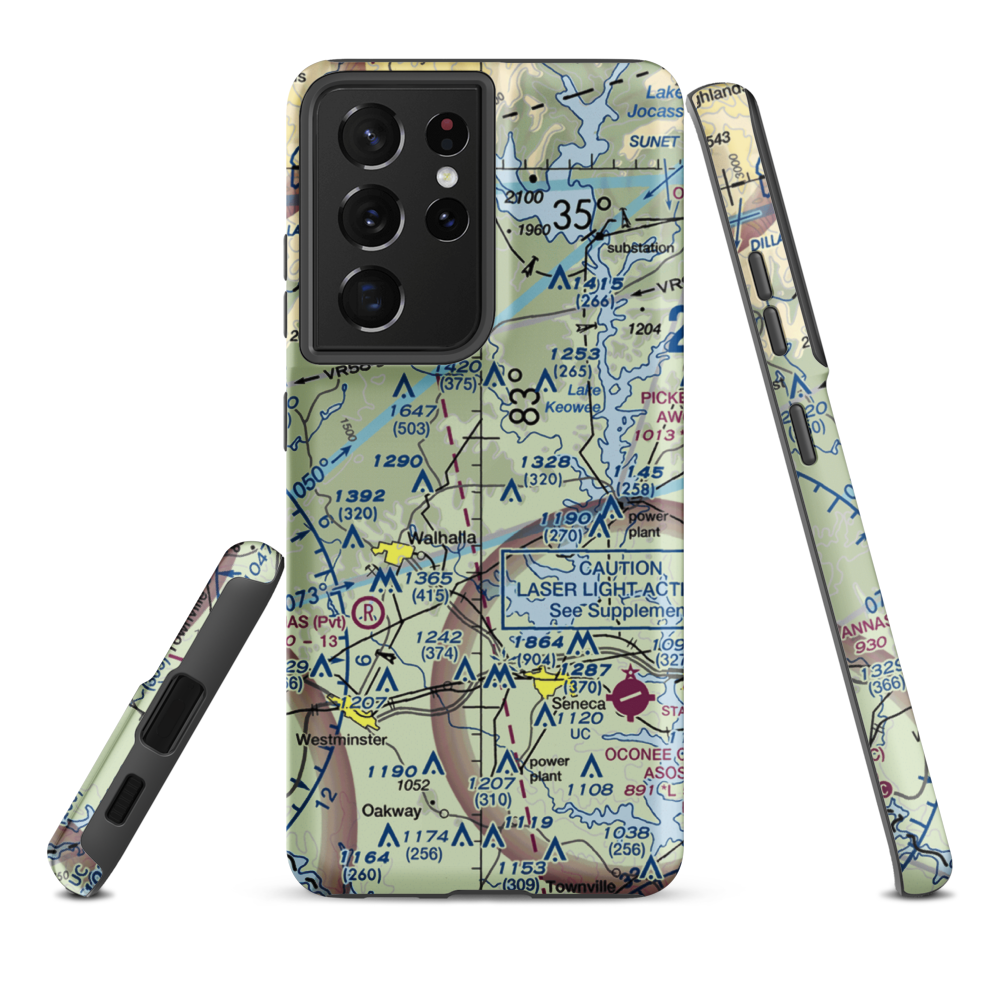 Hawks Nest Farm Airport (SC26) VFR Sectional Samsung Phone Case Samsung Galaxy S21 Ultra model shown