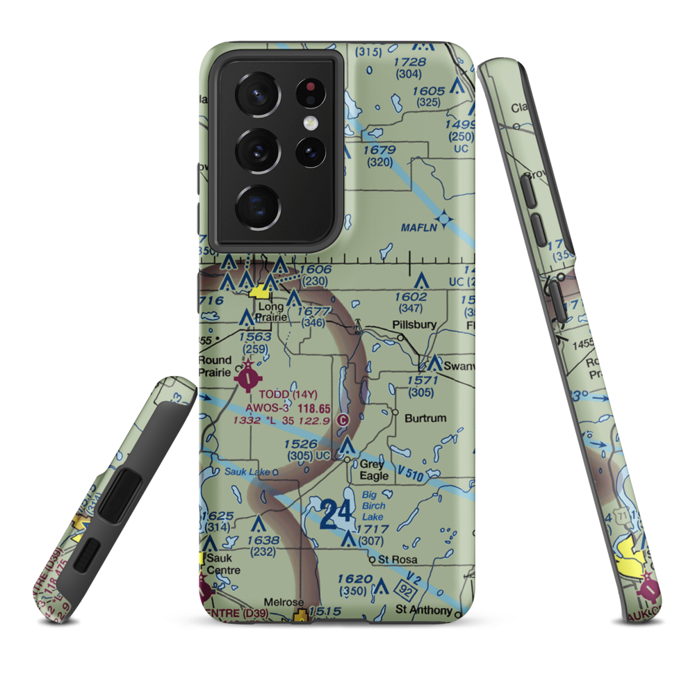 Hay Acres Airport (1MN2) VFR Sectional Samsung Phone Case Samsung Galaxy S21 Ultra model shown
