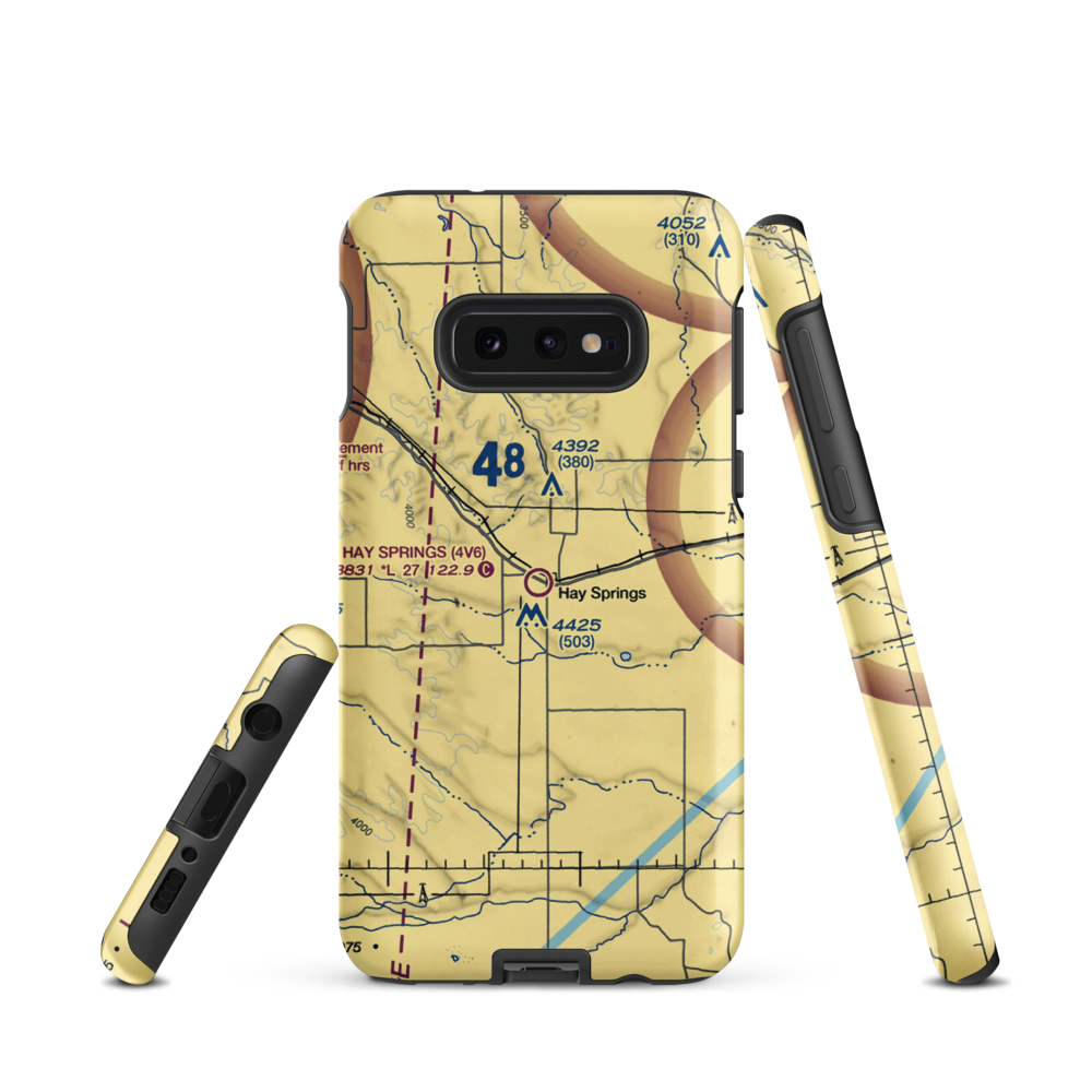 Hay Springs Municipal Airport (4V6) VFR Sectional Samsung Phone Case Samsung Galaxy S10e model shown